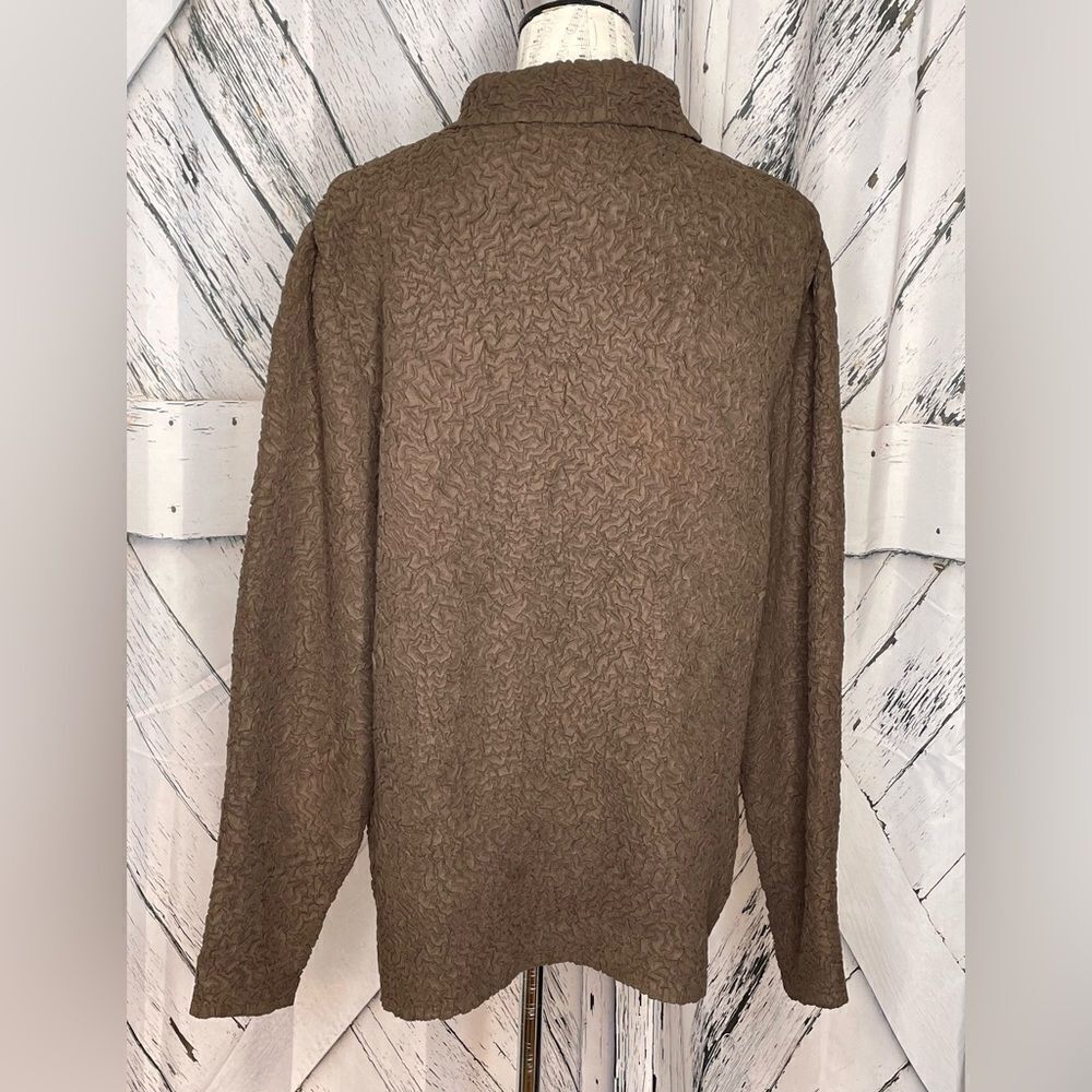 Tally-Ho Brown Textured Faux Suede Jacket w/Appliqués L - Picture 4 of 7